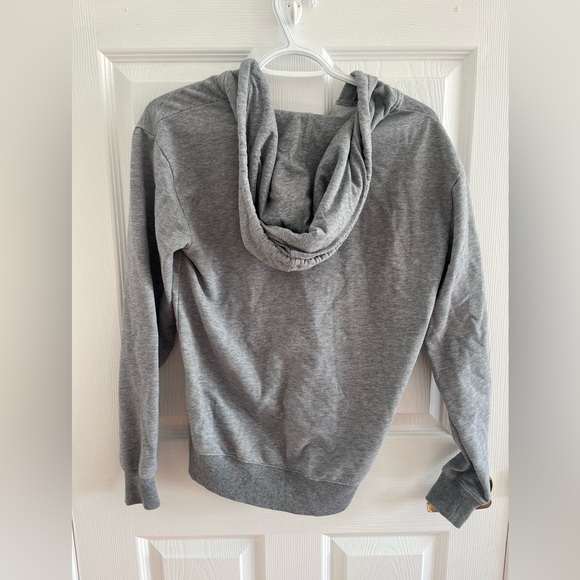 GARAGE grey hoodie with neck cut out in size small - Picture 3 of 3